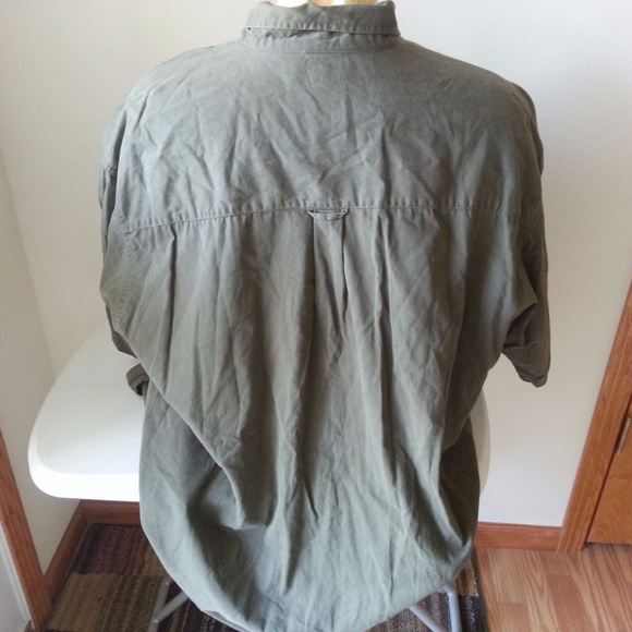 Columbia army green short sleeve shirt - men 2XL - Picture 3 of 4